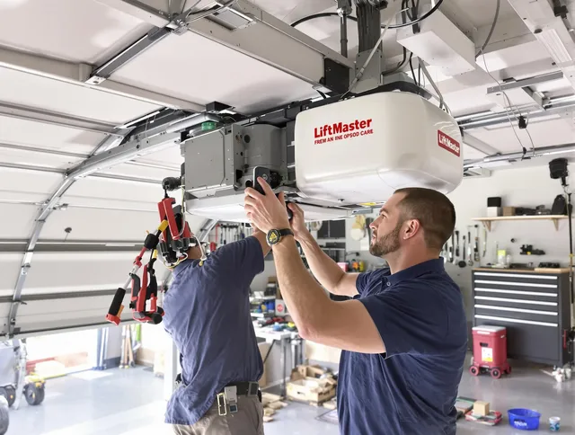 Enfield Garage Door Repair technician performing advanced diagnostics on garage opener in Enfield