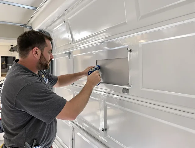 Garage door panel repair by Enfield Garage Door Repair in Enfield